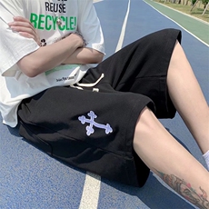 夏季休闲短裤男ins潮牌纯色简约刺绣短裤K245P26，男装休闲裤，星座1116-2