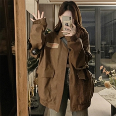 A411-P118polo领美式复古拼接棒球服2024年新款oversize工装外套，男装工装外套，星座911