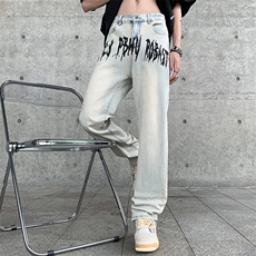 美式高街潮流印花水洗休闲牛仔裤A161-S2306-P58，男装牛仔裤，电商A161