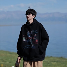 秋冬新款美式高街宽松vintage连帽卫衣潮牌慵懒风外套WM17，男装卫衣，星座1116A-1（原606A）
