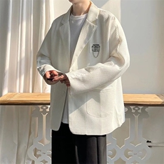 高级感华夫格休闲西服男潮牌炸街潮流宽松秋季西装外套LXZ088-P55，男装西服，星座1008