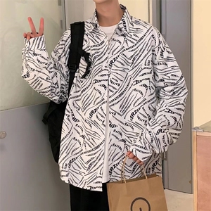 长袖衬衫春款男港风潮流C024P32图片