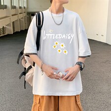 JT55068-P25假两件短袖t恤男大码胖子半袖体恤半截袖港风，男装T恤，电商A040