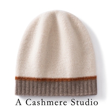 2025年秋季新款一线双层三色针织羊绒帽时尚休闲通勤百搭时尚休闲，帽子，蒙娇羊绒