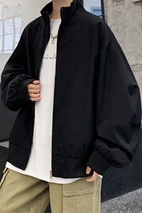 JK5023/P70春装新款炫彩缎面飞行夹克男女美式潮短款外套宽松上衣图片