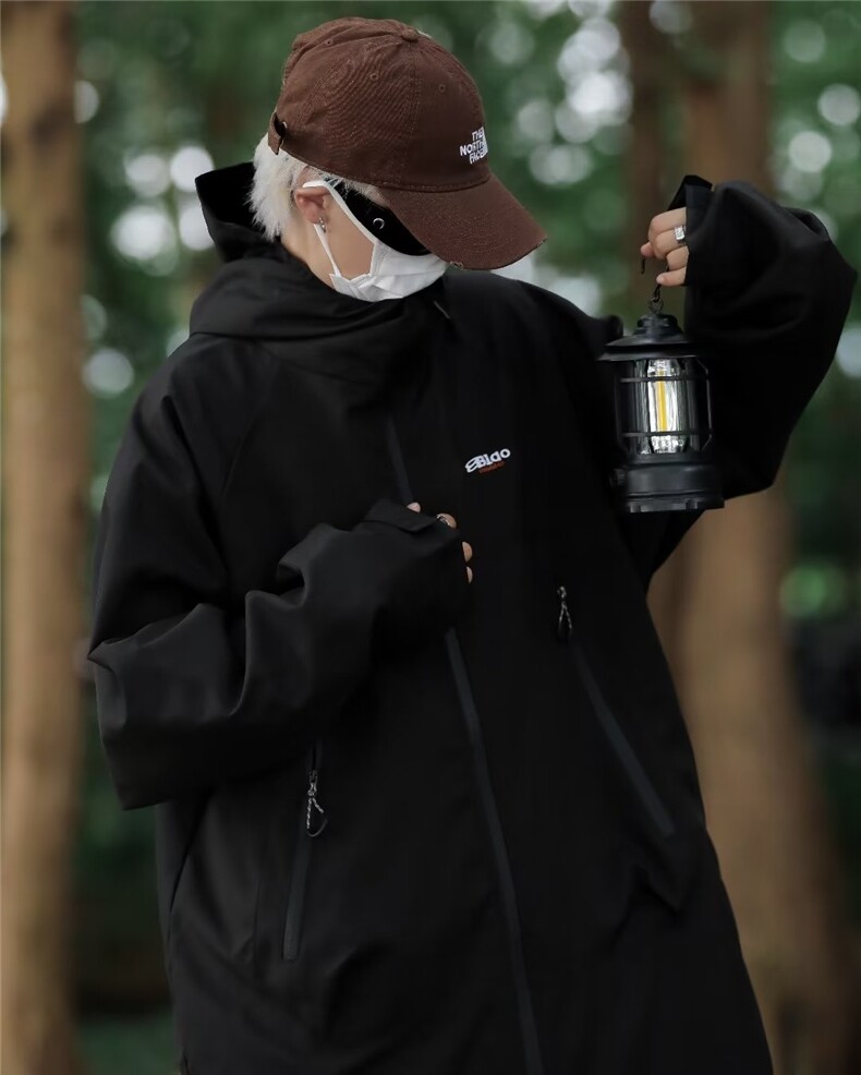 山系工装冲锋衣外套男秋季休闲连帽夹克户外防水防风衣服W9261,男装夹克,星座1116A-1（原606A）