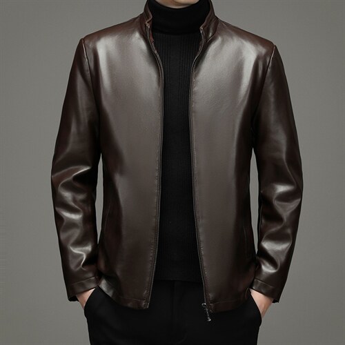 2023冬季加棉皮衣中青年男休闲时尚皮衣爸爸装YYPY2065-P230，男装皮衣，电商B212（原钱塘6029）