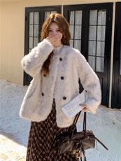 环保皮草皮毛一体外套2B72-8629P195K278，女装皮草，乐吉娜