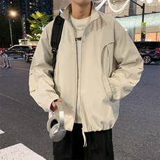 现货美式蝙蝠袖立领夹克外套男2026新款短款外套JK02636-P75，男装夹克，星座308B-2