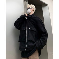 秋款男夹克麝皮绒工装大口袋织带暗扣外套JK8223P75，男装夹克，星座1013-1