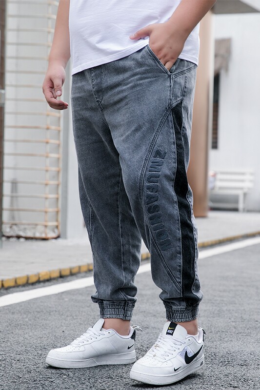 M-9XL男春秋大码弹力刺绣束脚牛仔裤5032-1_209,男装牛仔裤,星座1516-1