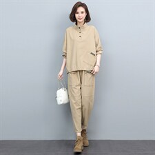 2022春季时尚简约大方气质优雅百搭潮流灯芯绒两件套，女装套装/套裙，悦见她