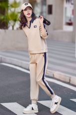 2024年春季时尚休闲翻领休闲针织绣花套装，女装套装/套裙，依恋蒂丝