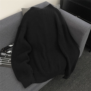 高领毛衣男韩系潮牌痞帅慵懒oversize针织衫上衣图片