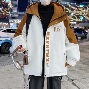 加绒加厚连帽夹克男秋冬时尚潮流加厚棉衣男外套MY1686-P73图片
