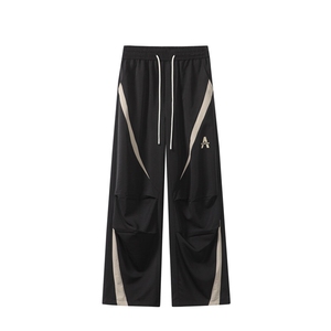 白底平铺 2025春夏拼接垂坠感阔腿弯刀休闲宽松直筒裤男2507-P45图片