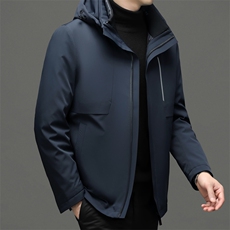 冬季新款男士加厚保暖爸爸装羽绒服中年可拆卸内胆连帽外套男装，男装羽绒服，电商B212（原钱塘6029）