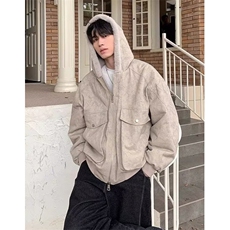 秋冬简约连帽拉链扎染棉服宽松保暖棉衣休闲面包服外套男M8184，男装棉衣，星座1116A（原606A-3）