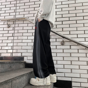 美式复古高街喷白运动休闲裤卫裤男女宽松直筒跳舞裤子图片