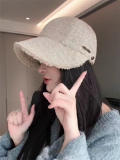 2025年秋季冬季时尚女保暖鸭舌帽，帽子，湘姗