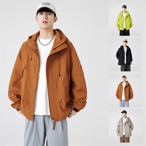 山系连帽夹克男士春秋新款户外冲锋衣工装上衣外套J90-P40图片
