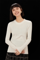 女圆领套头短款打底衫新款秋冬内搭薄仿羊毛衣修身显瘦针织衫，女装针织衫/毛衣，硕诚羊绒