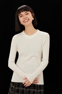 女圆领套头短款打底衫新款秋冬内搭薄仿羊毛衣修身显瘦针织衫图片