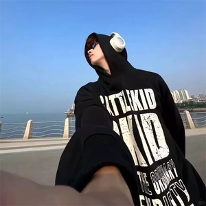 DY8049-P55美式复古字母印花连帽卫衣男早秋潮外套-网图现货图片