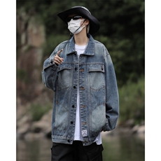 美式复古牛仔外套男春秋潮牌高街工装夹克DA021P70，男装夹克，星座1116-2
