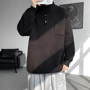 8XL-M 特大码冬季立领毛衣纽扣高级设计感情侣?袖毛衫MY1208P65图片