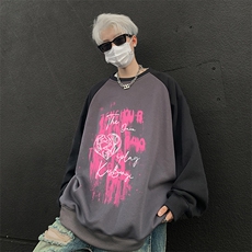 深灰色拼黑袖