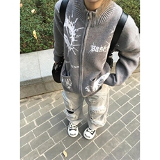达芬奇手稿针织开衫毛衣男女慵懒风情侣上衣外套秋冬MY363，男装针织衫/毛衣，星座1116A（原606A-3）