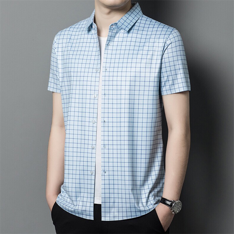 BY387夏季新款男士短袖衬衫无痕衬衣速干商务通勤体恤衫，男装T恤，电商B360