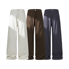 B221美式ins高街暗黑纯色休闲工装洗褪牛仔裤LK25601-特P46控78，男装牛仔裤，电商B221