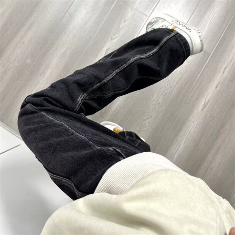 美式复古水洗小众结构设计牛仔裤百搭痞帅直筒裤KZ473059--TP40,男装牛仔裤,电商A247C