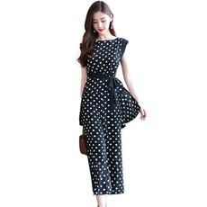 波点夏季时尚显廋气质百搭优雅韩版套装/套裙时尚两件套，女装套装/套裙，韩蔻秀