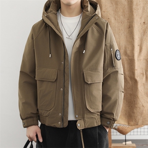 羽绒服2025秋冬季外套男潮流休闲百搭工装外套高端白鸭绒图片