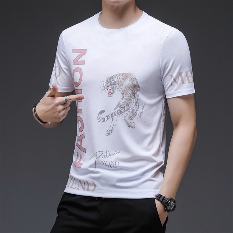 夏季男士短袖T恤青年休闲绅士修身体恤免烫商务,男装T恤,电商B360