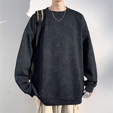 特批P26无差价2025春港风扎染圆领卫衣男感痞帅宽松中性上衣W5059，男装卫衣，电商A001