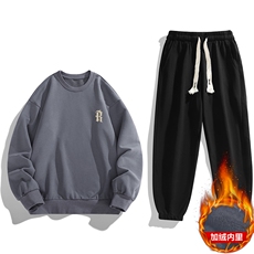 外贸跨境现货主推2025秋冬加绒新款男士印花卫衣套装JR8179-P39，男装休闲套装，星座1816-2（原1210–2）