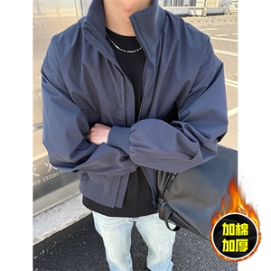 现货冬季美拉德立领飞行夹克廓形高街棒球服加棉加厚棉衣外套图片