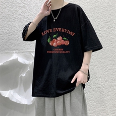 YT26325-P30亚麻短袖t恤男大码五分袖男宽松七分袖大皂风模特，男装T恤，电商A040