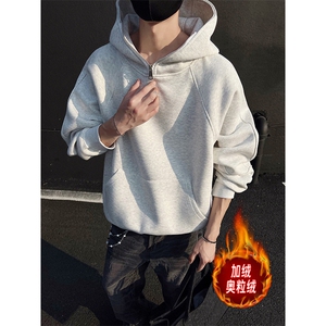 加绒奥粒绒拉链重磅500克结构板连帽卫衣撞色外套 RH5314JR-P63图片