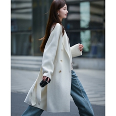 2024秋冬季新款双面呢羊毛大衣女中长款赫本风，女装双面呢大衣，亿美羊绒