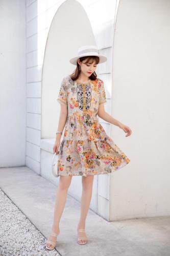 夏装新款、现货、韩版潮流时尚连衣裙M一XXL，女装连衣裙，拉思维加丝