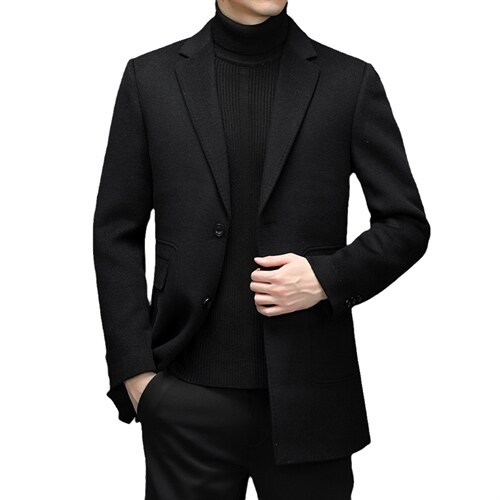 羊毛双面呢风衣男中长款外套爸爸装新款中年休闲男装HM9108-P340,男装毛呢大衣,电商B212（原钱塘6029）