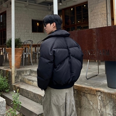 816B-MF817-P128韩翻领保暖皮质棉服外套，男装棉衣，星座816B