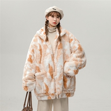 1中性风羊羔毛棉衣女棉衣男外套男扎染毛绒外套女YG7503P128控168，女装棉衣/棉服，星座226-2