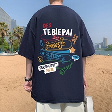 T680P26夏季新品港风高街美式短袖T恤宽松ins重磅纯棉体恤，男装T恤，星座304A
