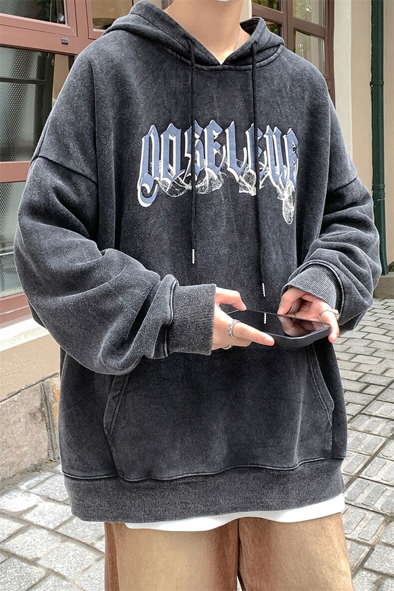 秋装新款水洗复古欧美潮流宽松连帽卫衣A071-W08-P70,男装卫衣,电商A071